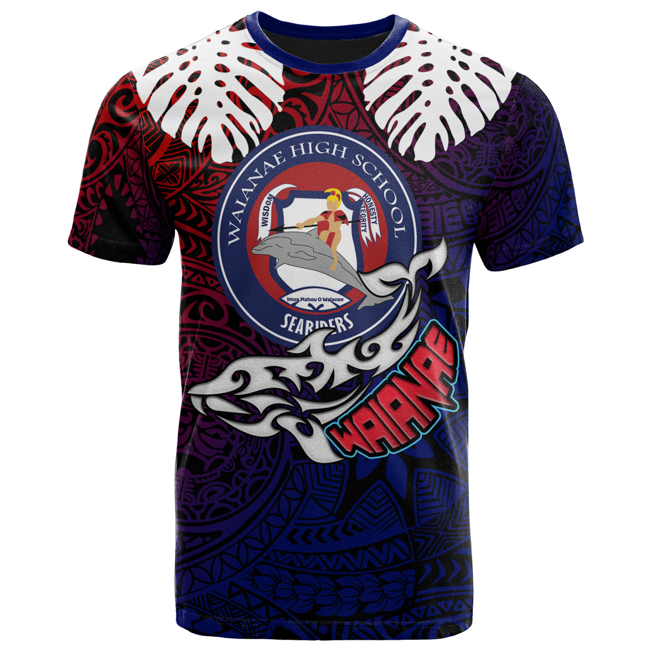 Hawaii Waianae High School Custom T- Shirt - Waianae High School Polynesian Pattern