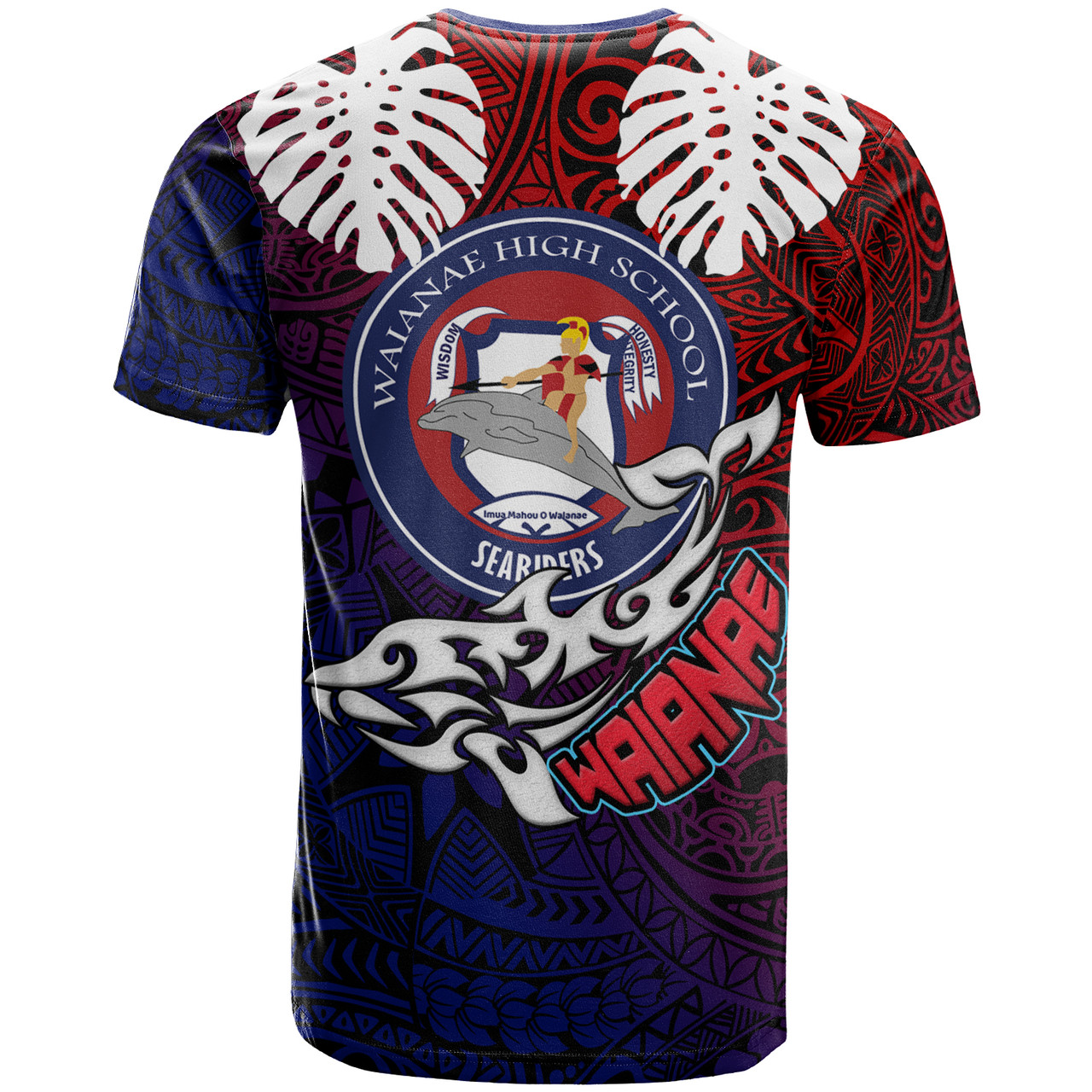 Hawaii Waianae High School Custom T- Shirt - Waianae High School Polynesian Pattern