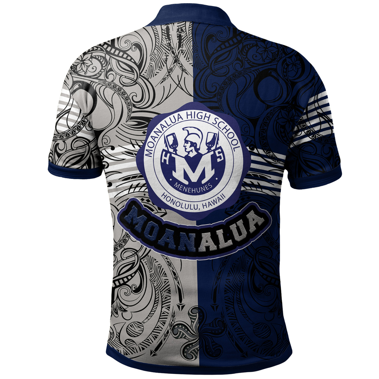 Hawaii Moanalua High School Custom Polo Shirt - Moanalua High School Polynesian With Falcon Pattern