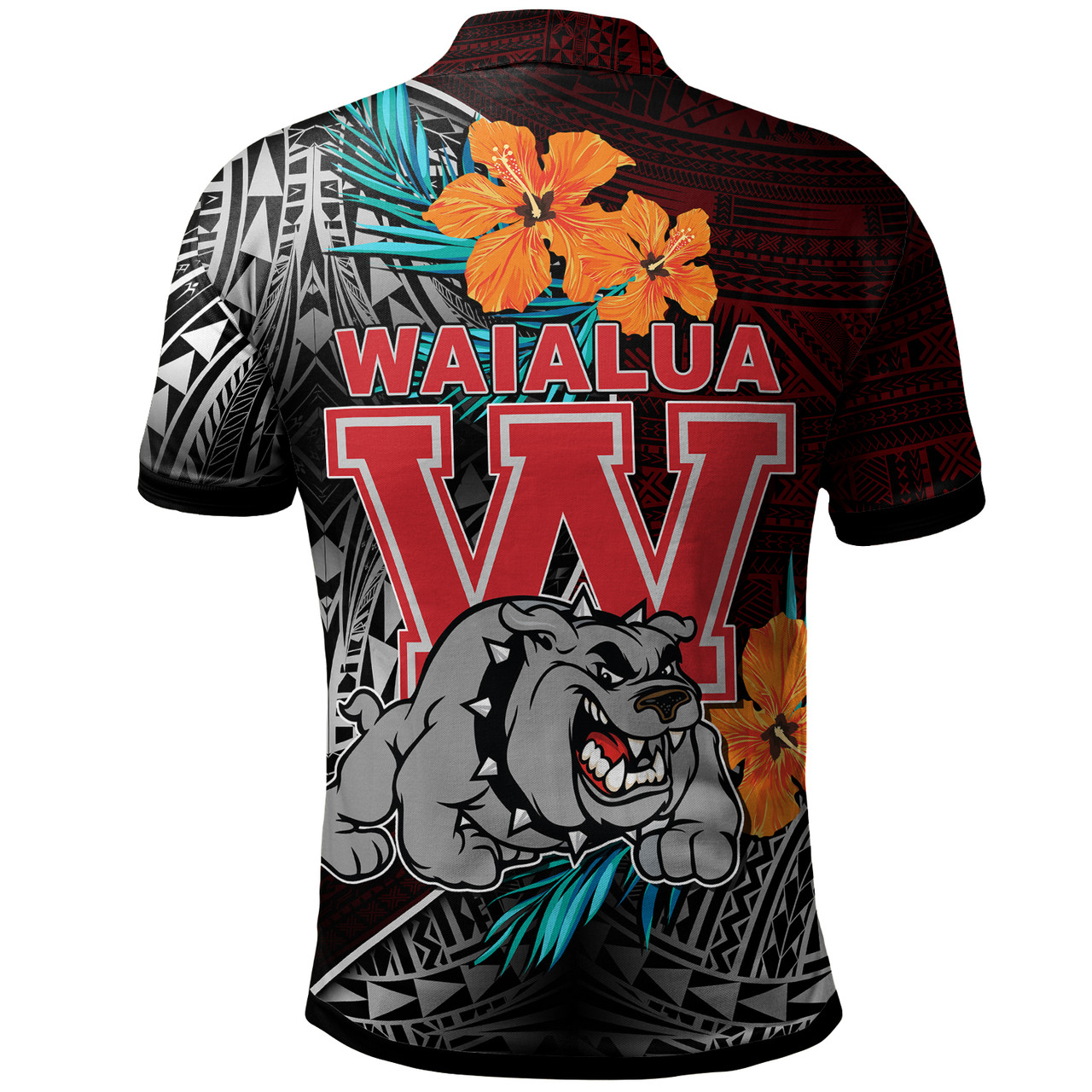 Hawaii Custom Personalised Polo Shirt - Waialua High and Intermediate School Polynesian Tribal Pattern