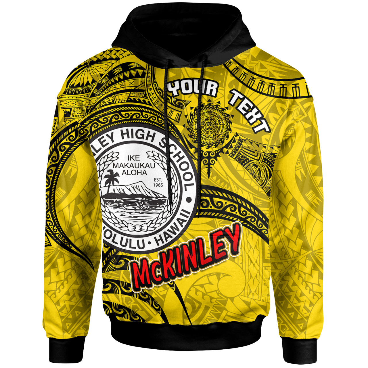 Hawaii President William McKinley High School Custom Hoodie - McKinley High School Polynesian Pattern