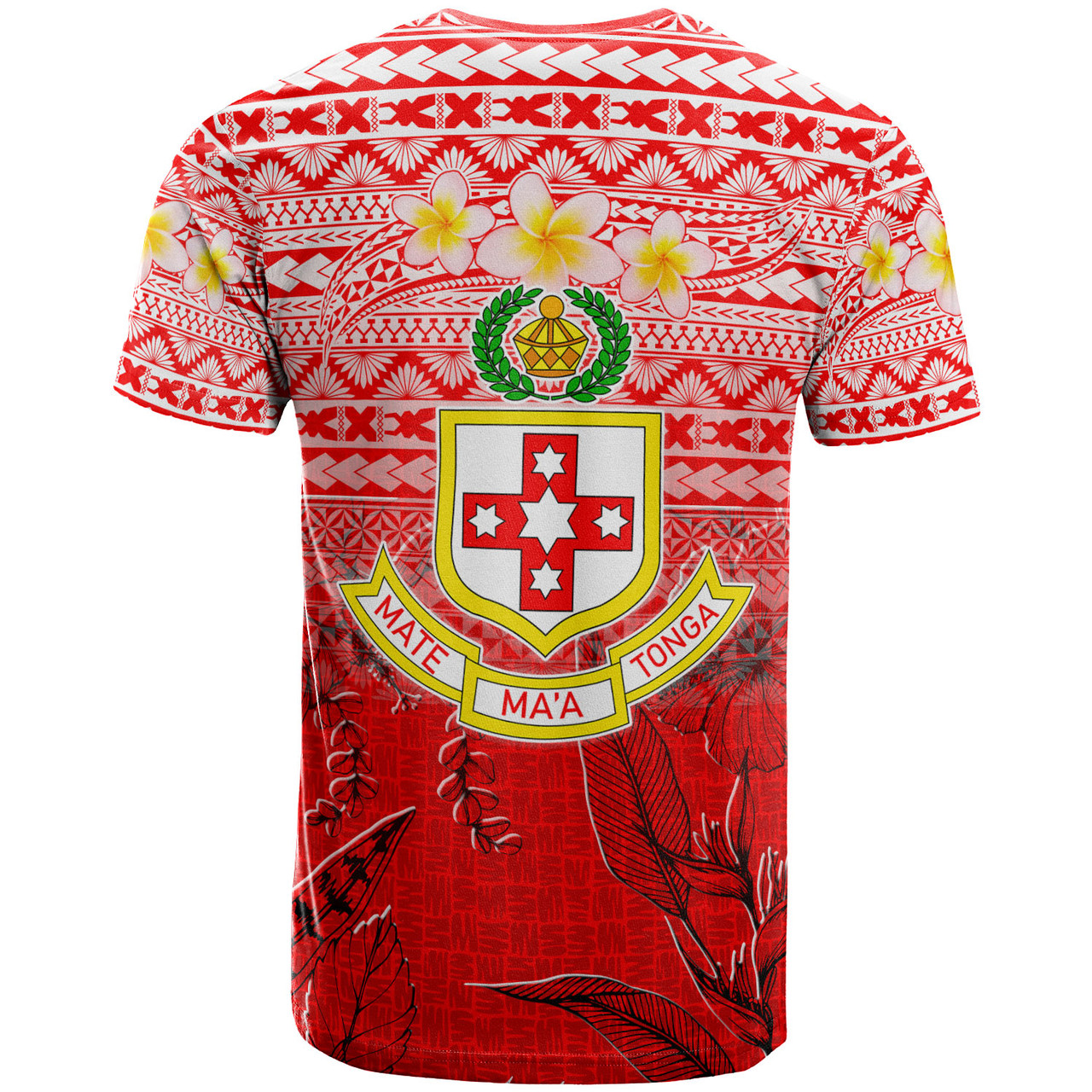 Tonga Custom Personalised T-Shirt - Kolisi Tonga With Tropical Flowers 1