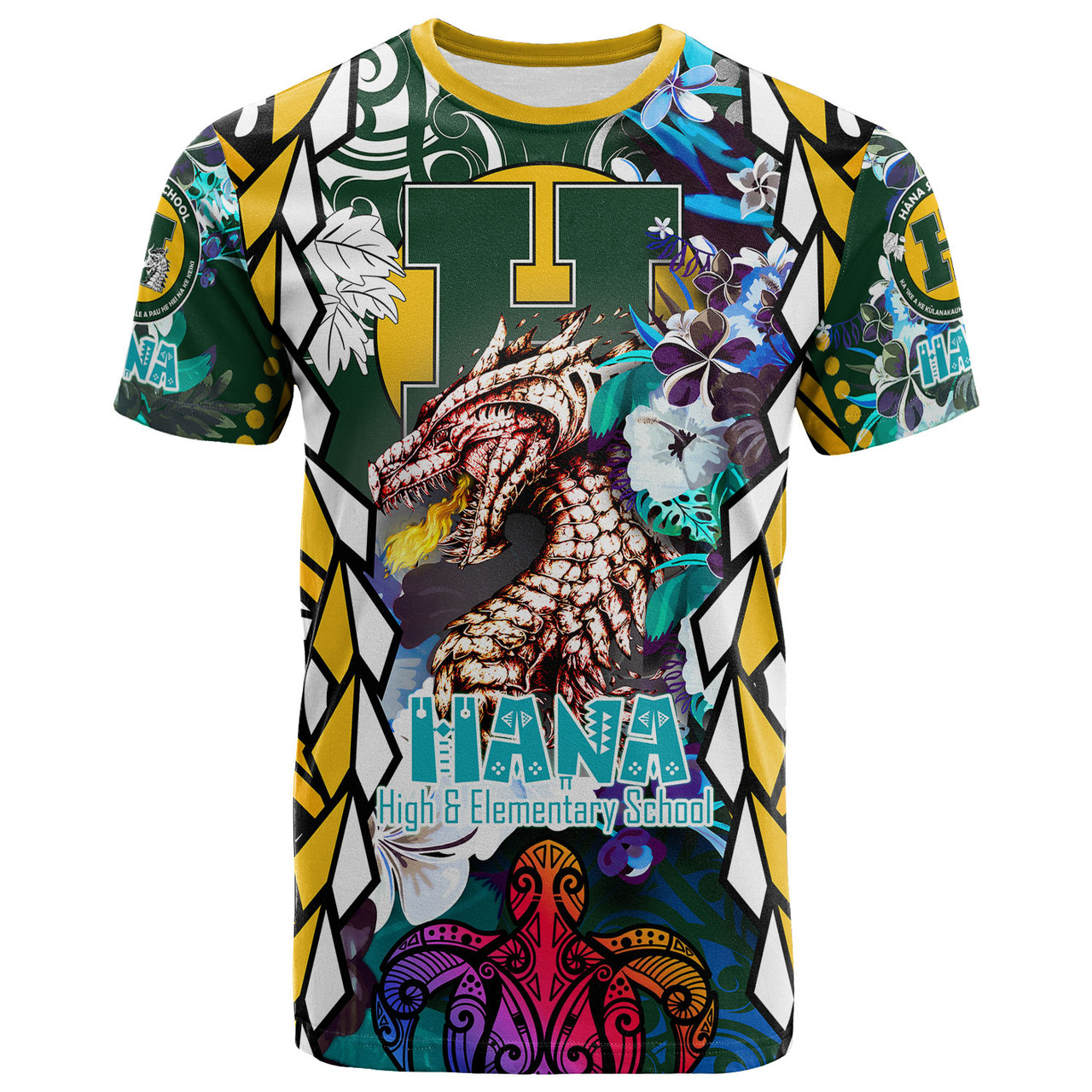 Hawaii Custom Personalised T-shirt - Hana High & Intermediate School Fire Dragon Polynesian Culture Pride