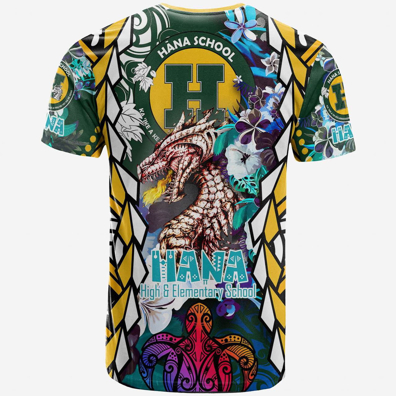 Hawaii Custom Personalised T-shirt - Hana High & Intermediate School Fire Dragon Polynesian Culture Pride