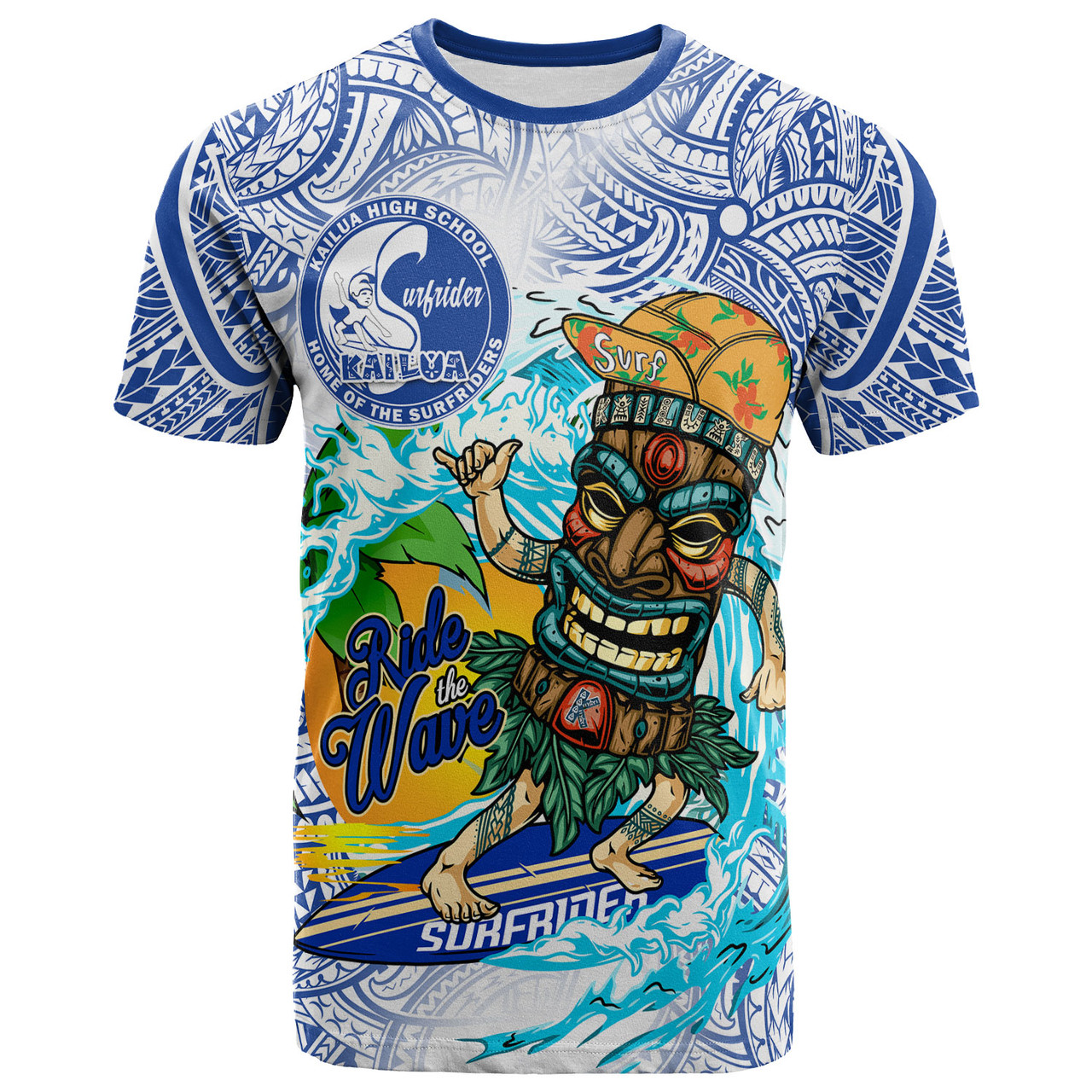 Hawaii Polynesian Custom Personalised T-shirt - Kailua High School Tiki Tribal Surfriders Polynesian Culture