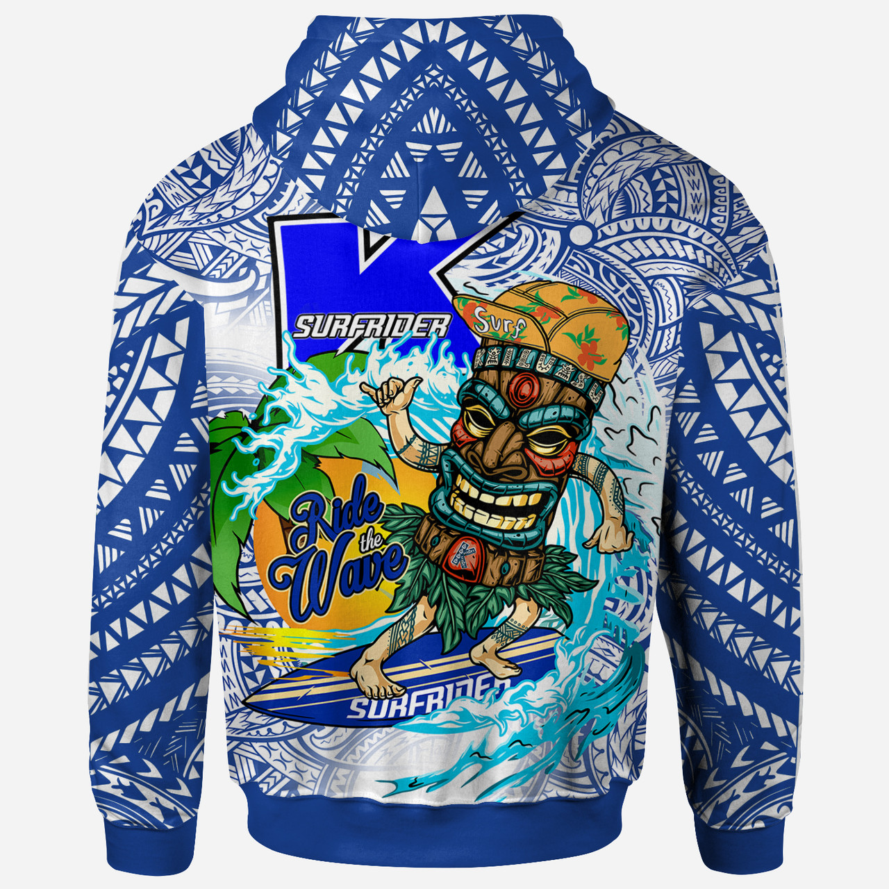 Hawaii Polynesian Custom Personalised Hoodie - Kailua High School Tiki Tribal Surfriders Polynesian Culture