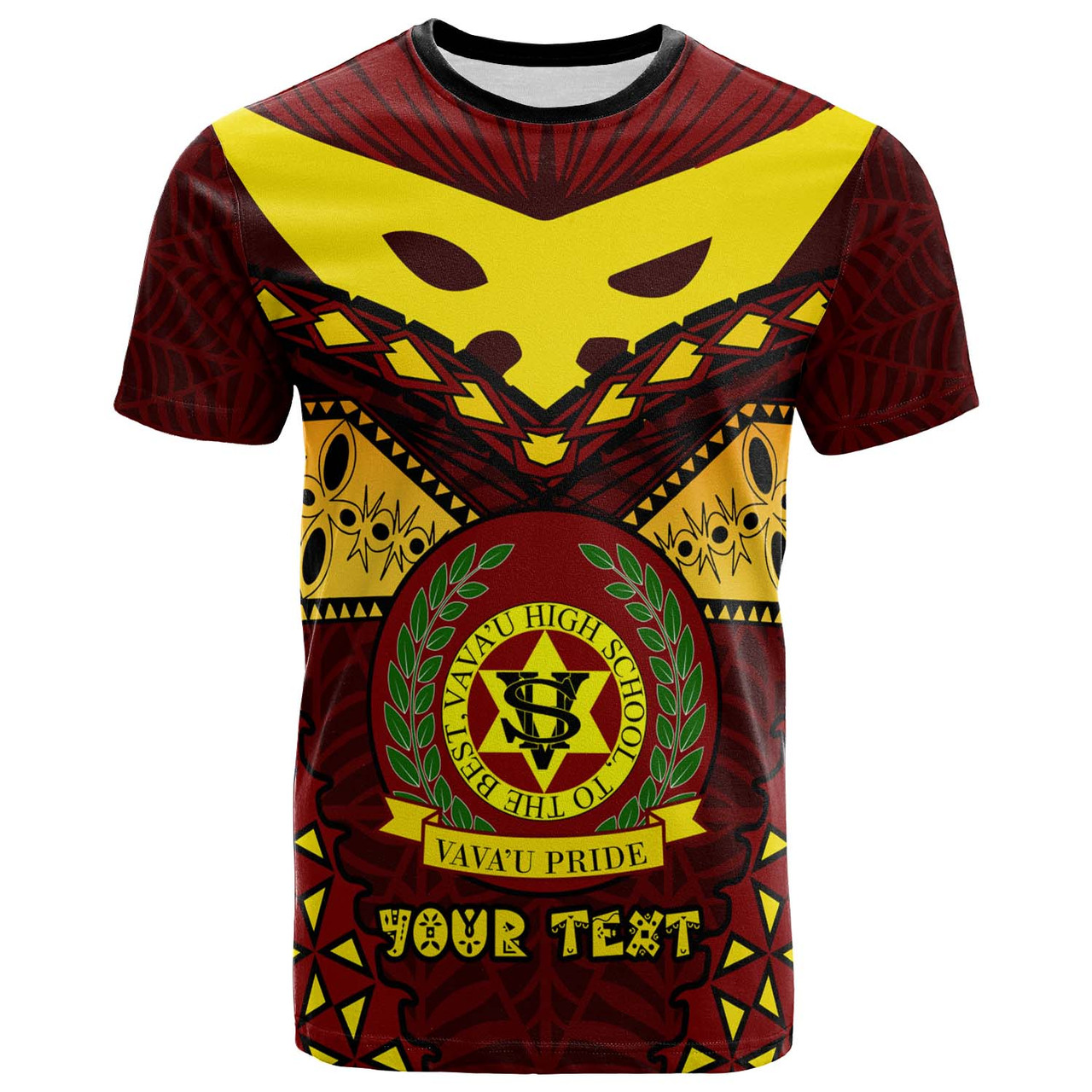 Tonga Custom T-shirt - Vava'u High Shool Tonga with Polynesian Patterns