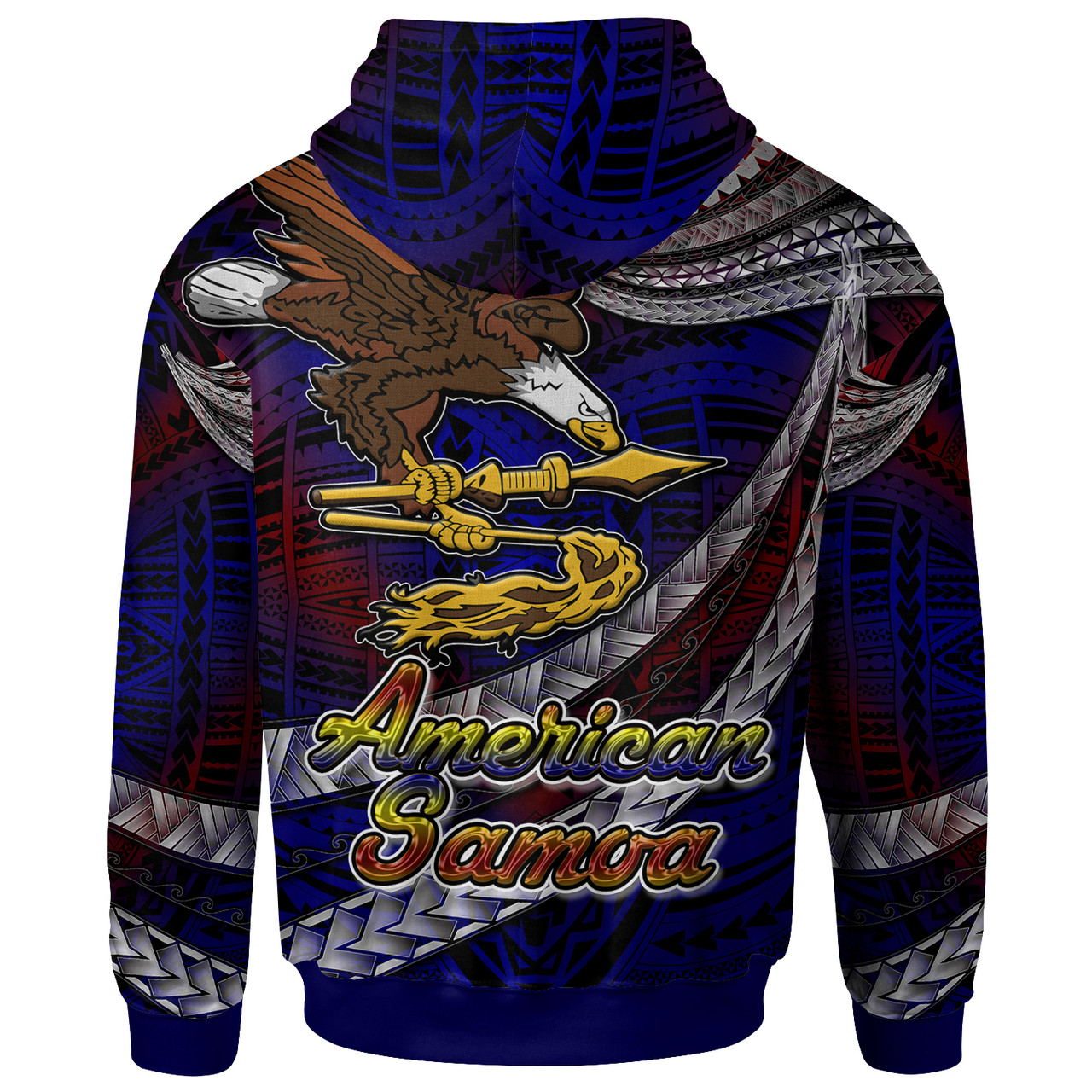 American Samoa Hoodie - Custom American Samoa Eagle With Polynesian Patterns Hoodie