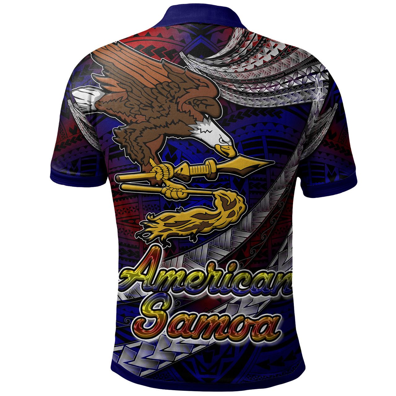 American Samoa Polo Shirt - Custom American Samoa Eagle With Polynesian Patterns Polo Shirt