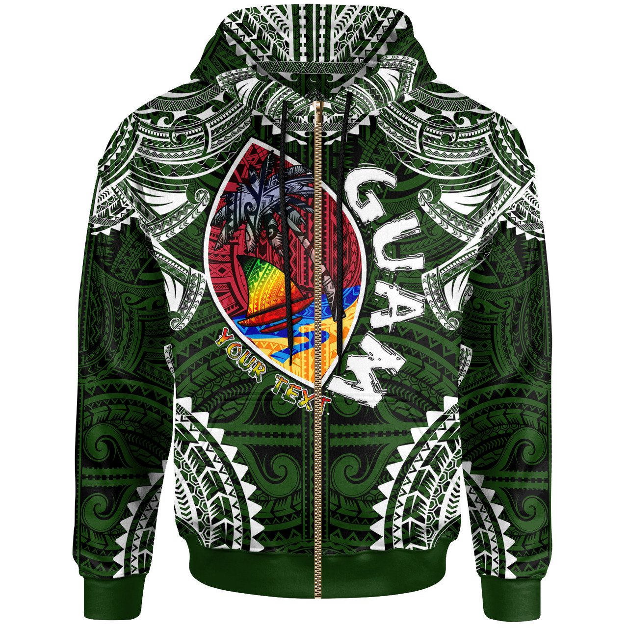 Guam Hoodie - Custom Guam Independence Day '' Wish You A Very Happy Independence Day '' With Polynesian Patterns