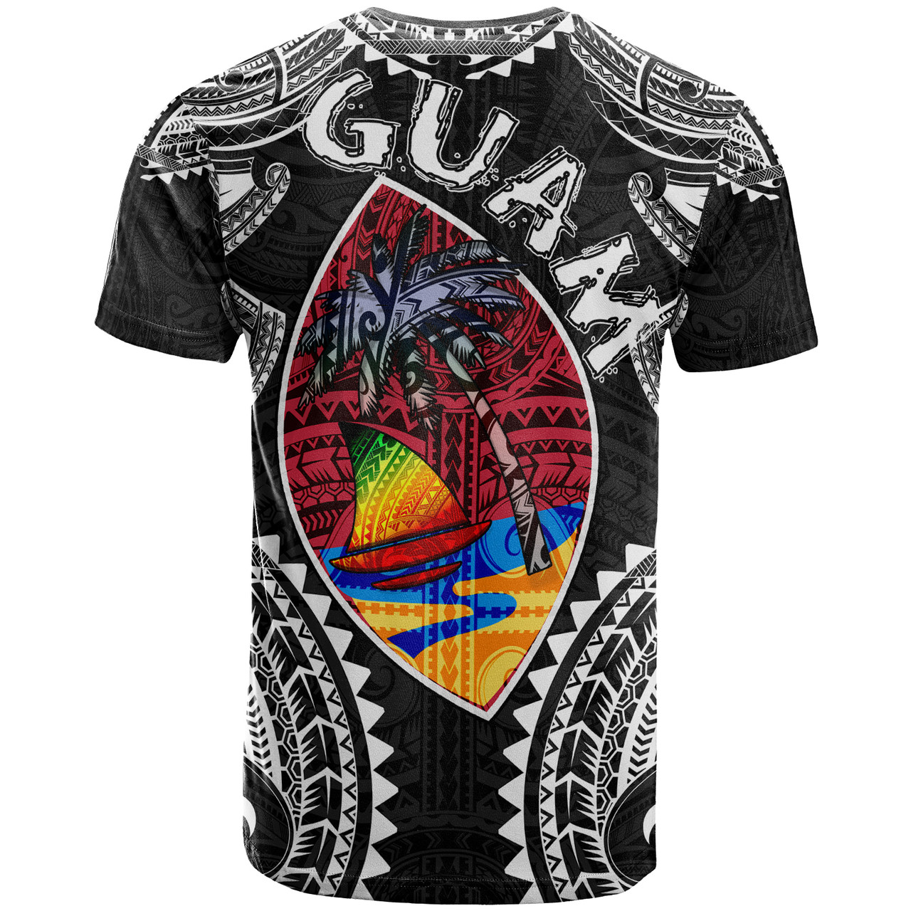 Guam T- Shirt - Custom Guam Independence Day '' Wish You A Very Happy Independence Day '' With Polynesian Patterns