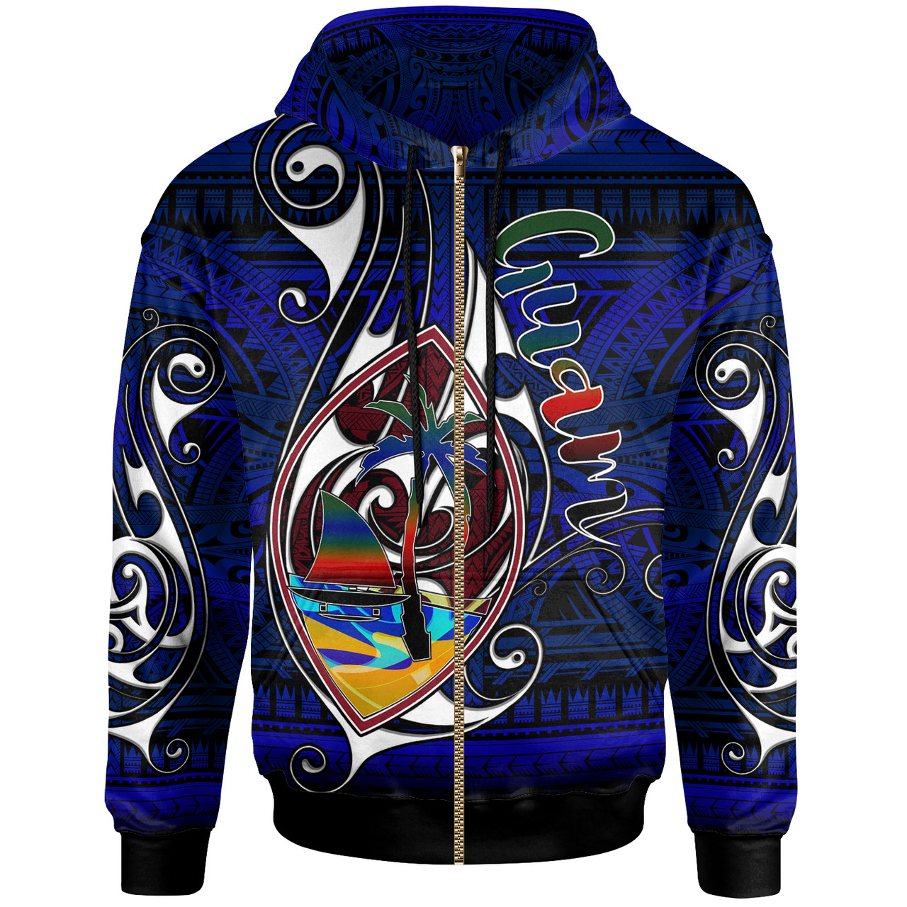Guam Hoodie - Custom Guam Independence Day With Hook Polynesian Patterns