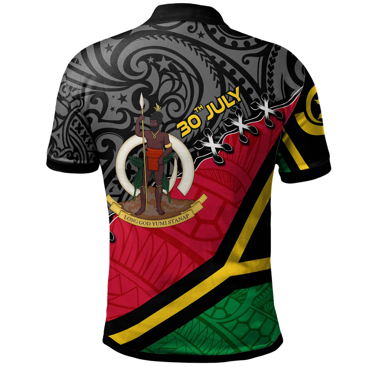 Vanuatu Polo Shirt - Custom Vanuatu Independence Anniversary with Coat of Arms and Polynesian Polo Shirt