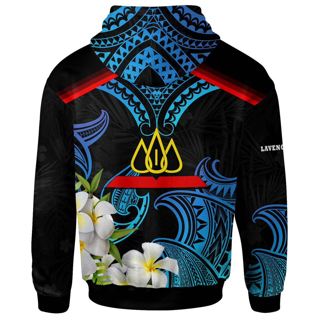 Tonga Polynesian Hoodie - Lavengamalie College with Polynesian Patterns and Plumeria Flower Hoodie