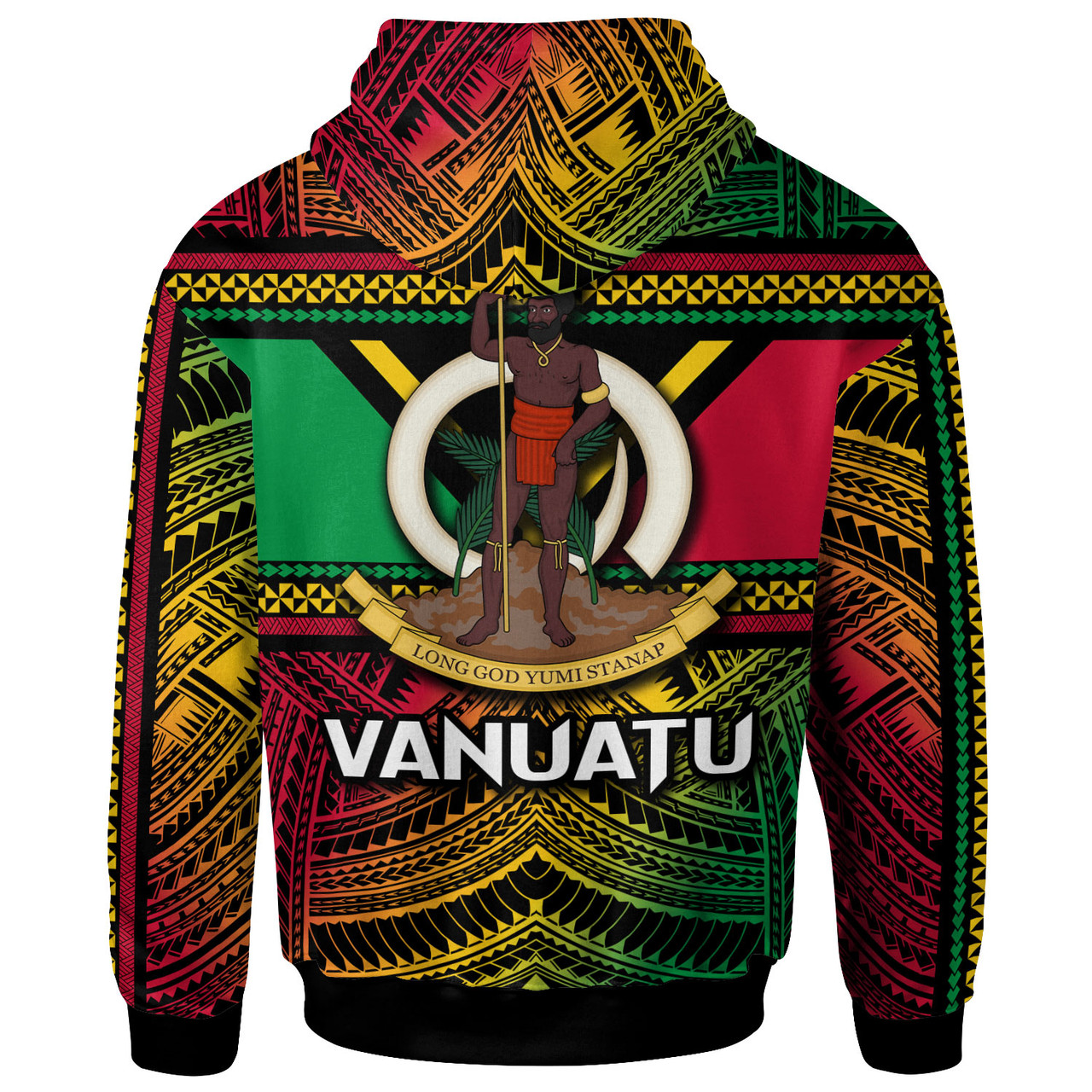 Vanuatu Hoodie - Custom Flag Color Polynesian Patterns Hoodie