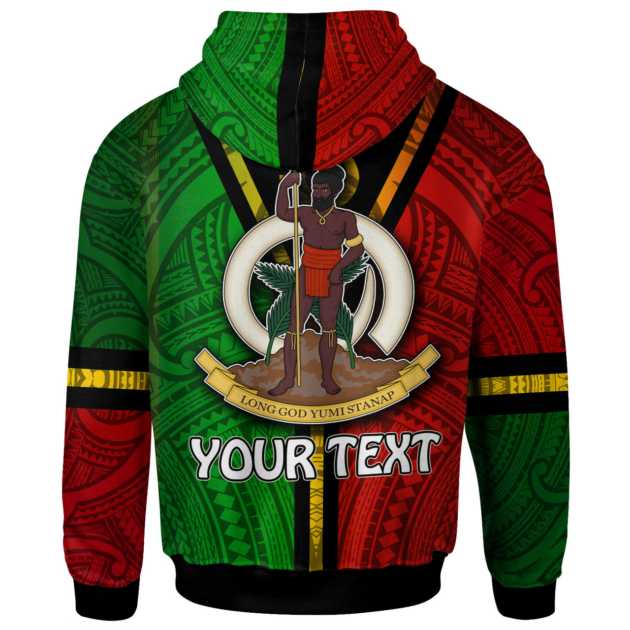 Vanuatu Hoodie - Custom Vanuatu Flag Style Hoodie