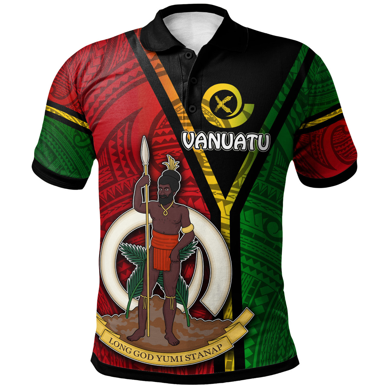 Vanuatu Polo Shirt - Custom Vanuatu Flag Style Polo Shirt