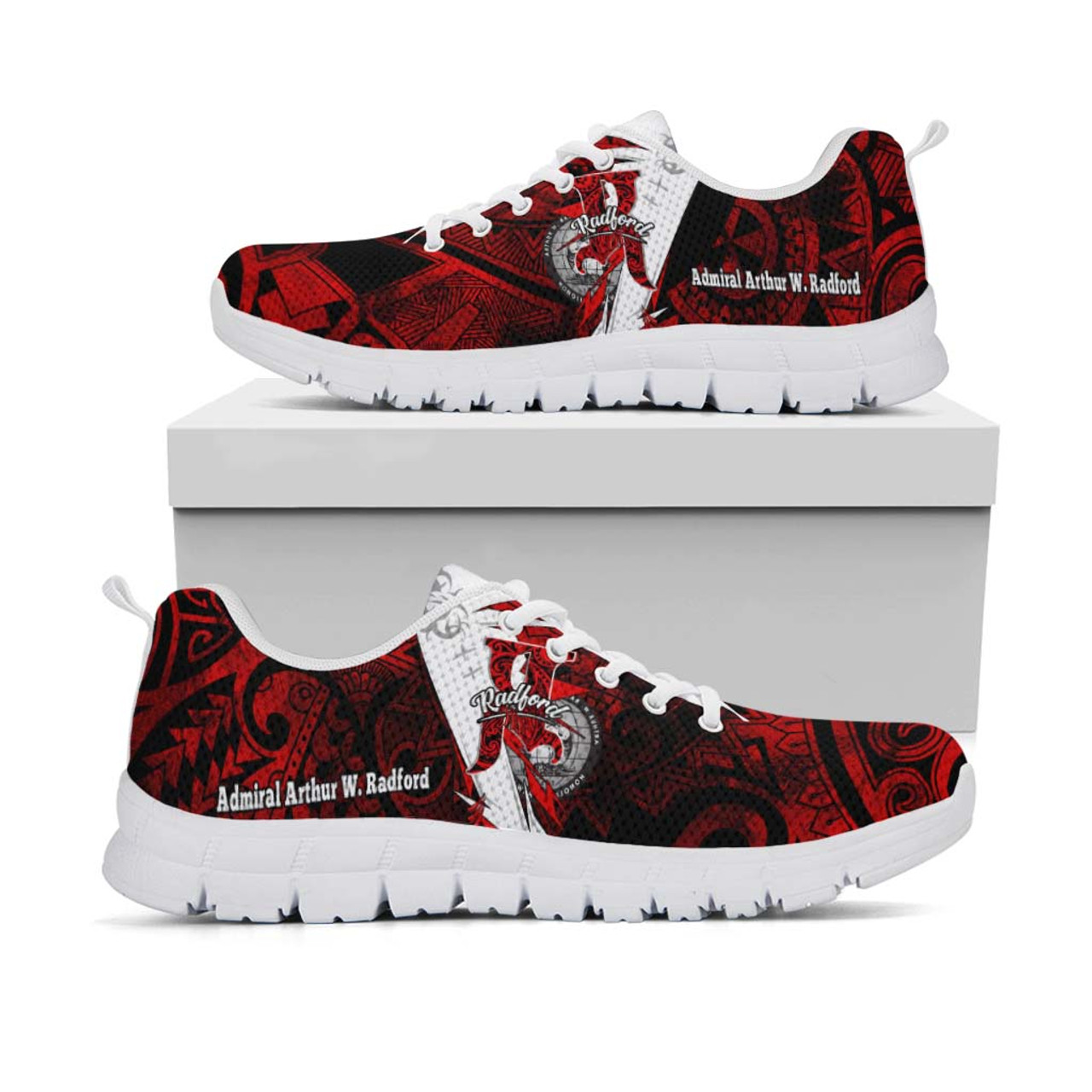 Hawaii Sneakers - Admiral Arthur W. Radford High School Tribal Pattern