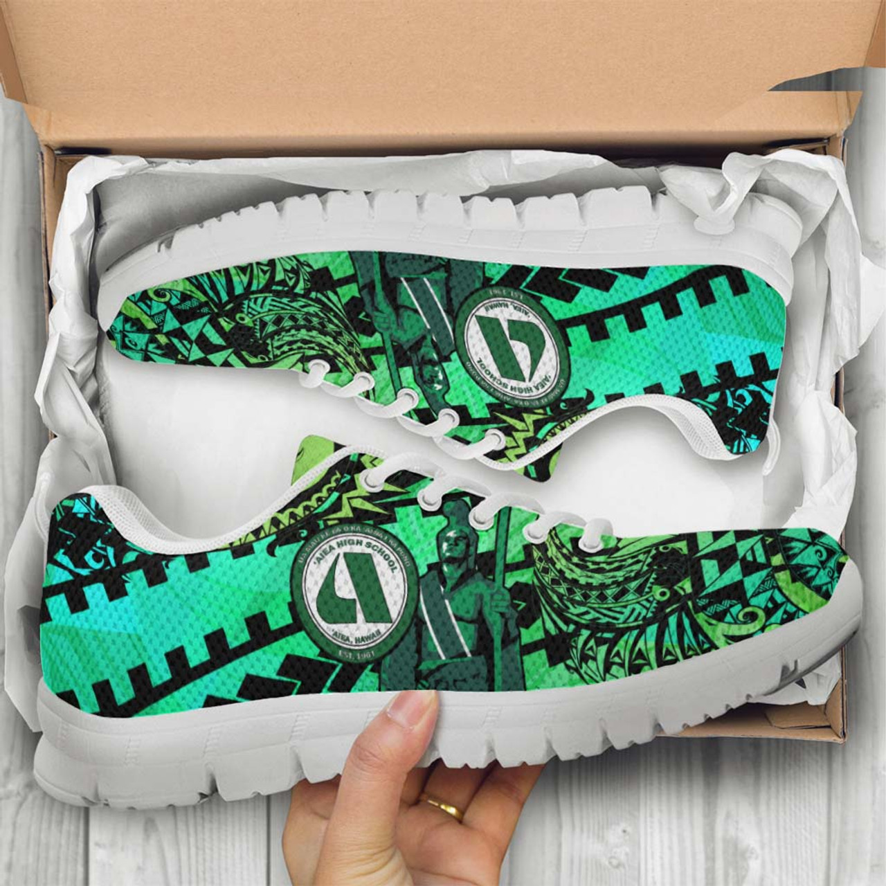 Hawaii Sneakers - ï¿½ï¿½Aiea High School Home Of The Na Ali'i Tribal Pattern