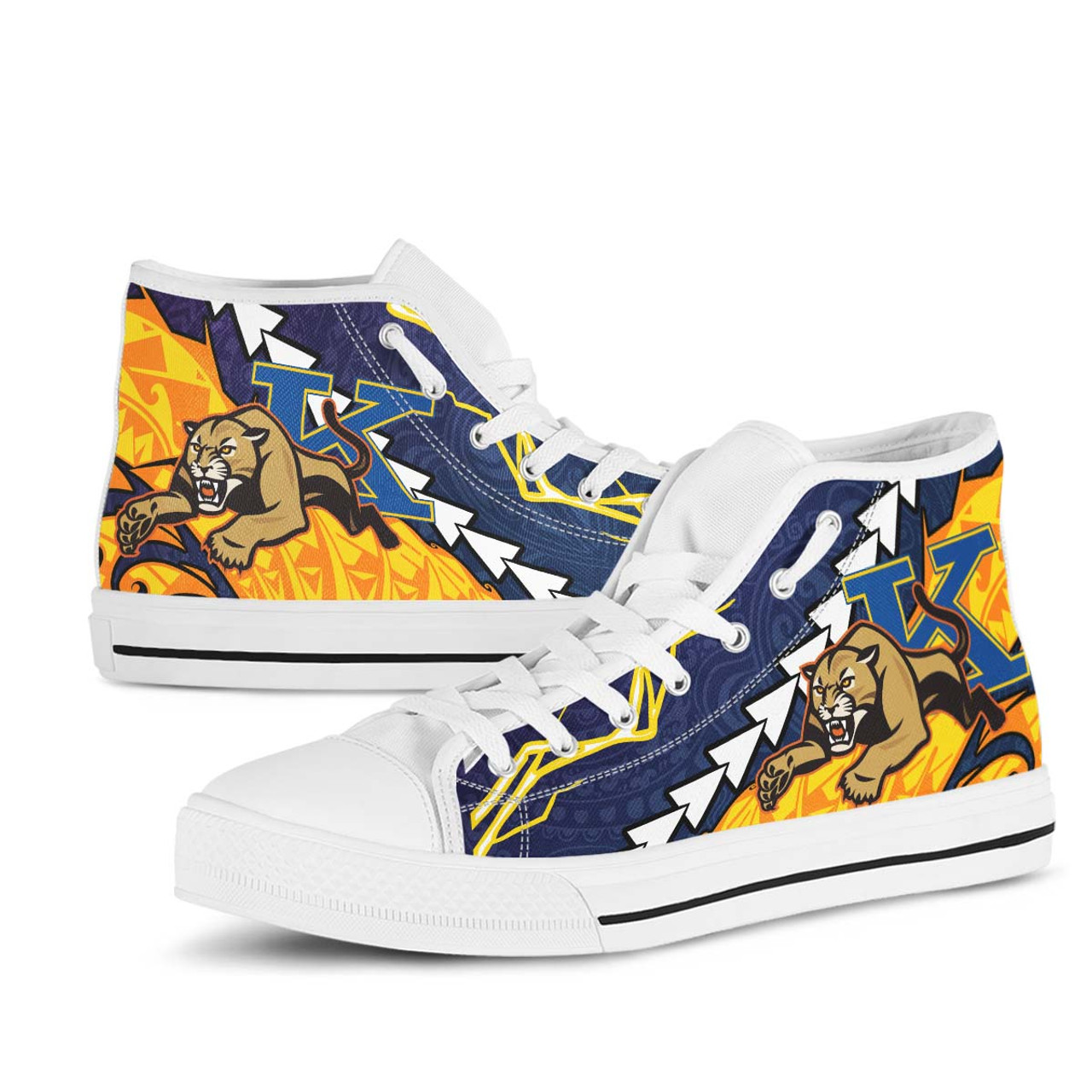 Hawaii High Top Shoes - Henry J. Kaiser High School Polynesian Tribal Pattern