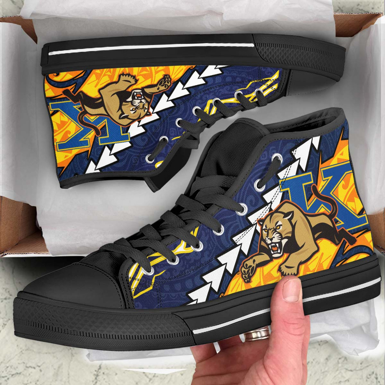 Hawaii High Top Shoes - Henry J. Kaiser High School Polynesian Tribal Pattern