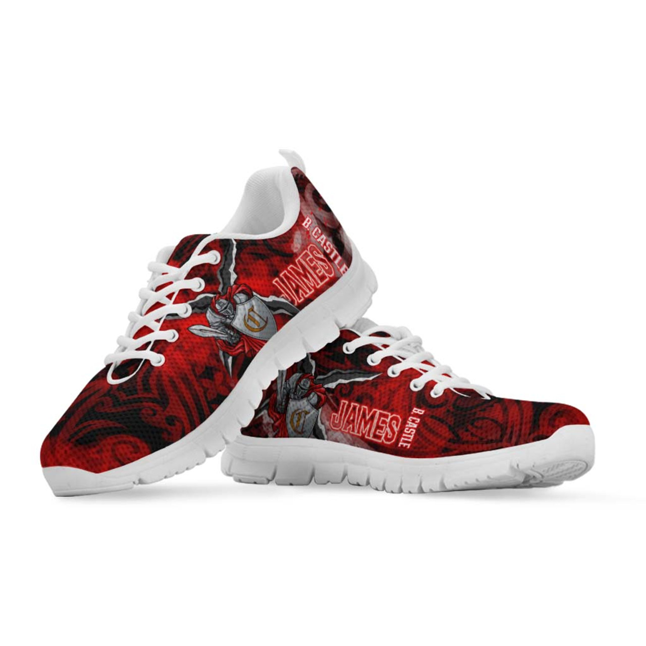 Hawaii Sneakers - James B. Castle High School Polynesian Tribal Pattern