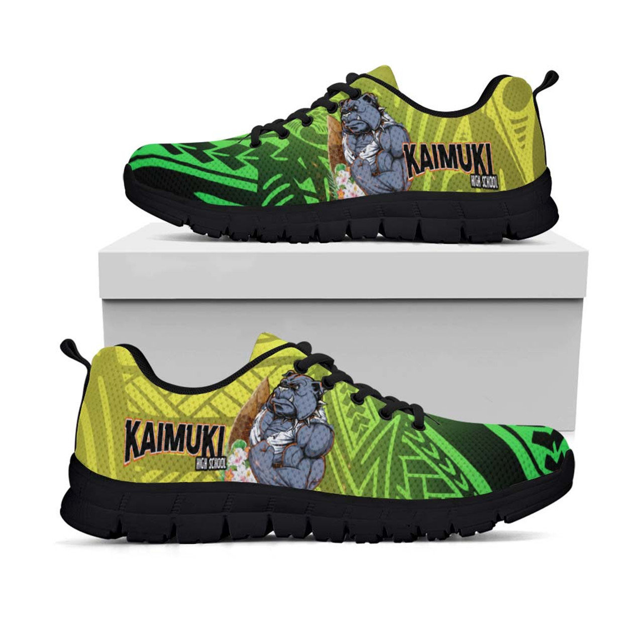 Hawaii Sneakers - Kaimuki High School Polynesian Tribal Pattern