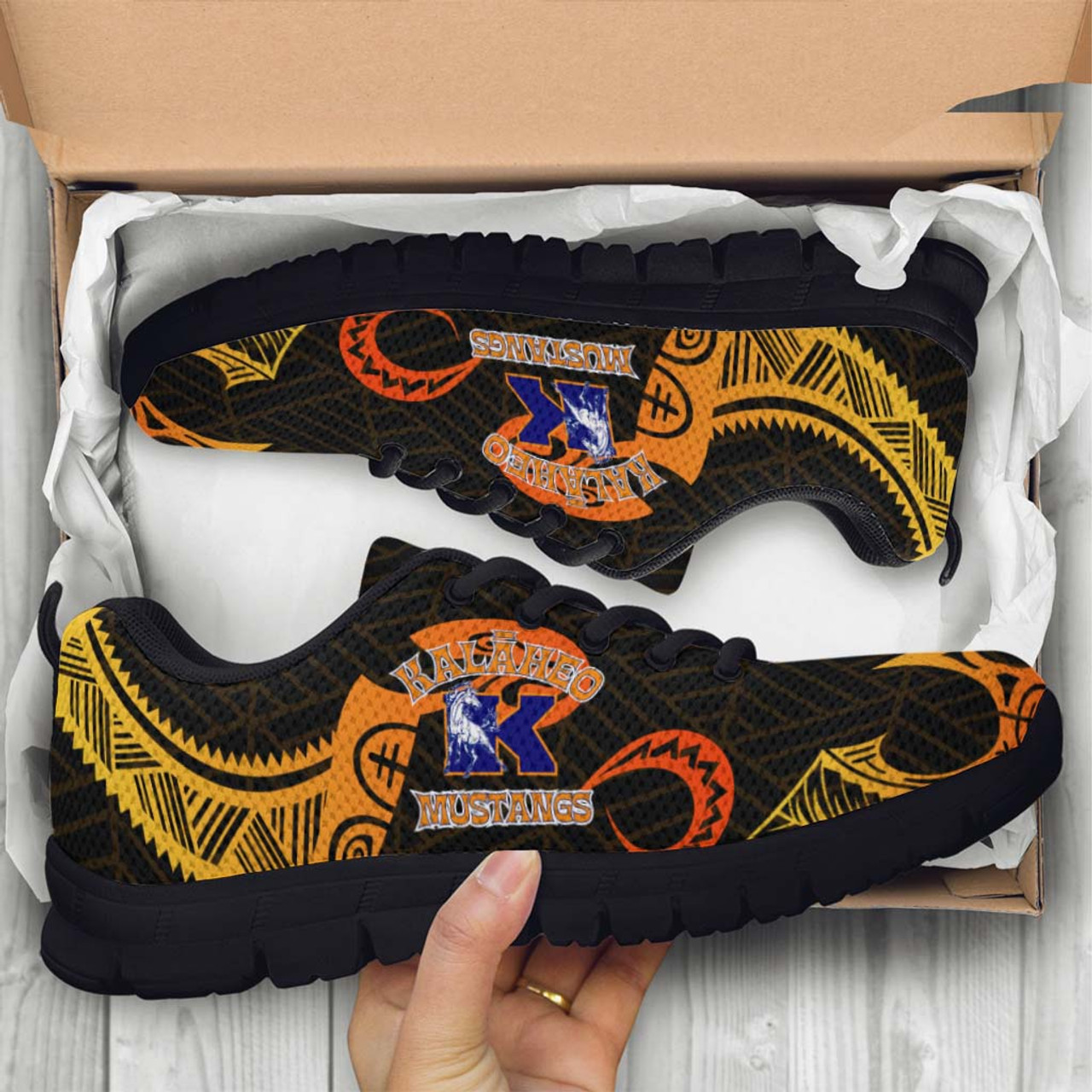 Hawaii Sneakers - Kalaheo High School Polynesian Tribal Pattern