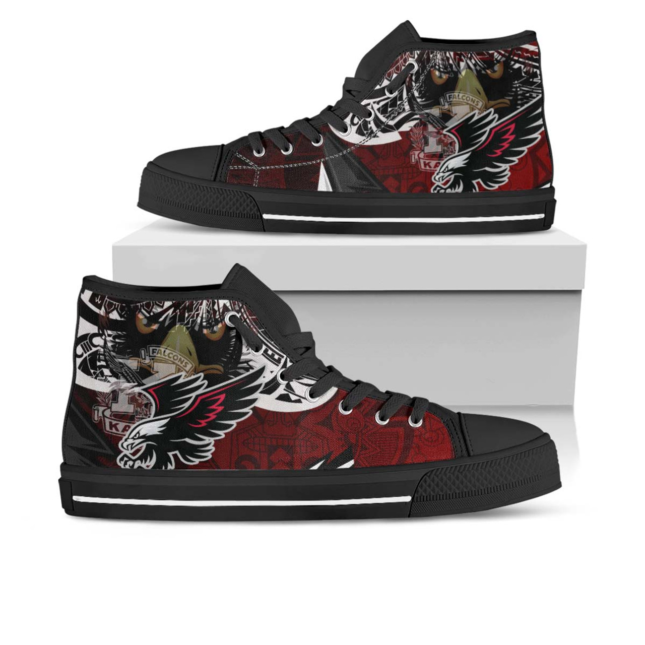 Hawaii High Top Shoes - Kalani High School Polynesian Tribal Pattern