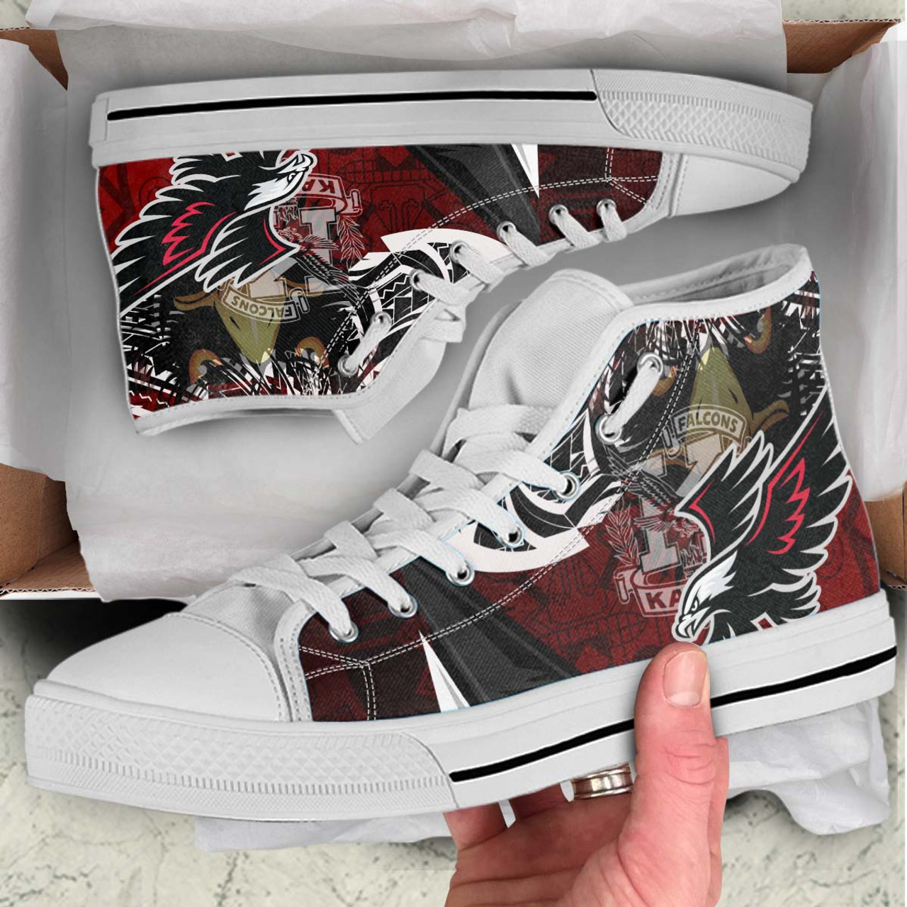 Hawaii High Top Shoes - Kalani High School Polynesian Tribal Pattern