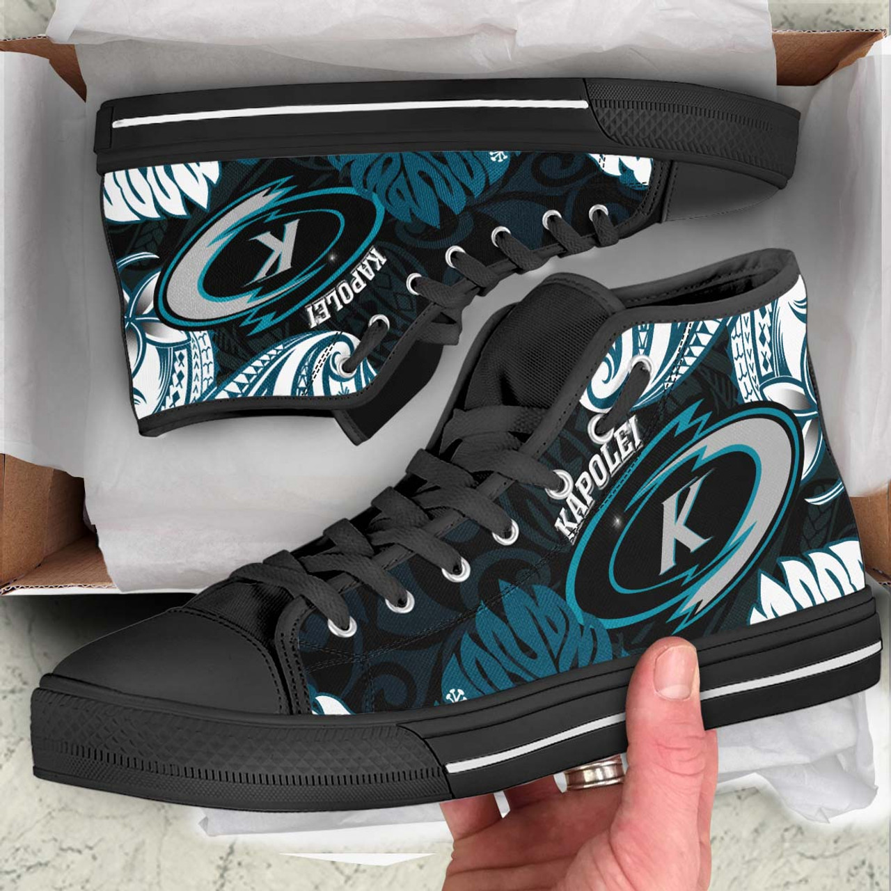 Hawaii High Top Shoes - Kapolei High School Polynesian Tribal Pattern