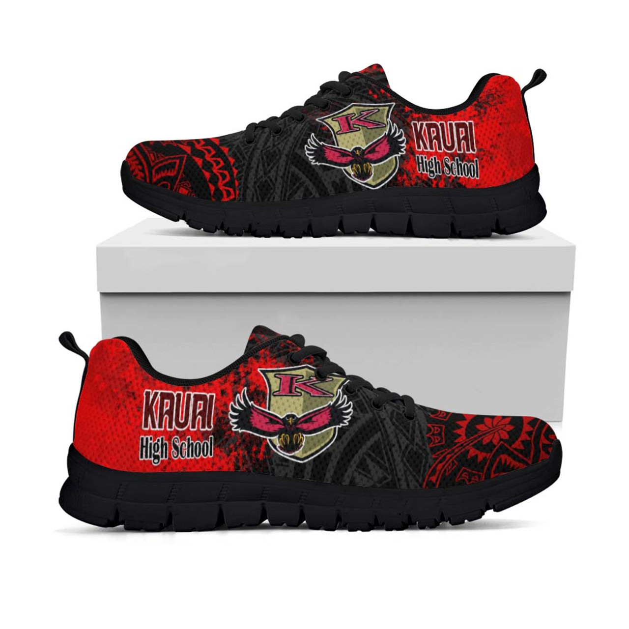 Hawaii Sneakers - Kaui High School Polynesian Tribal Pattern