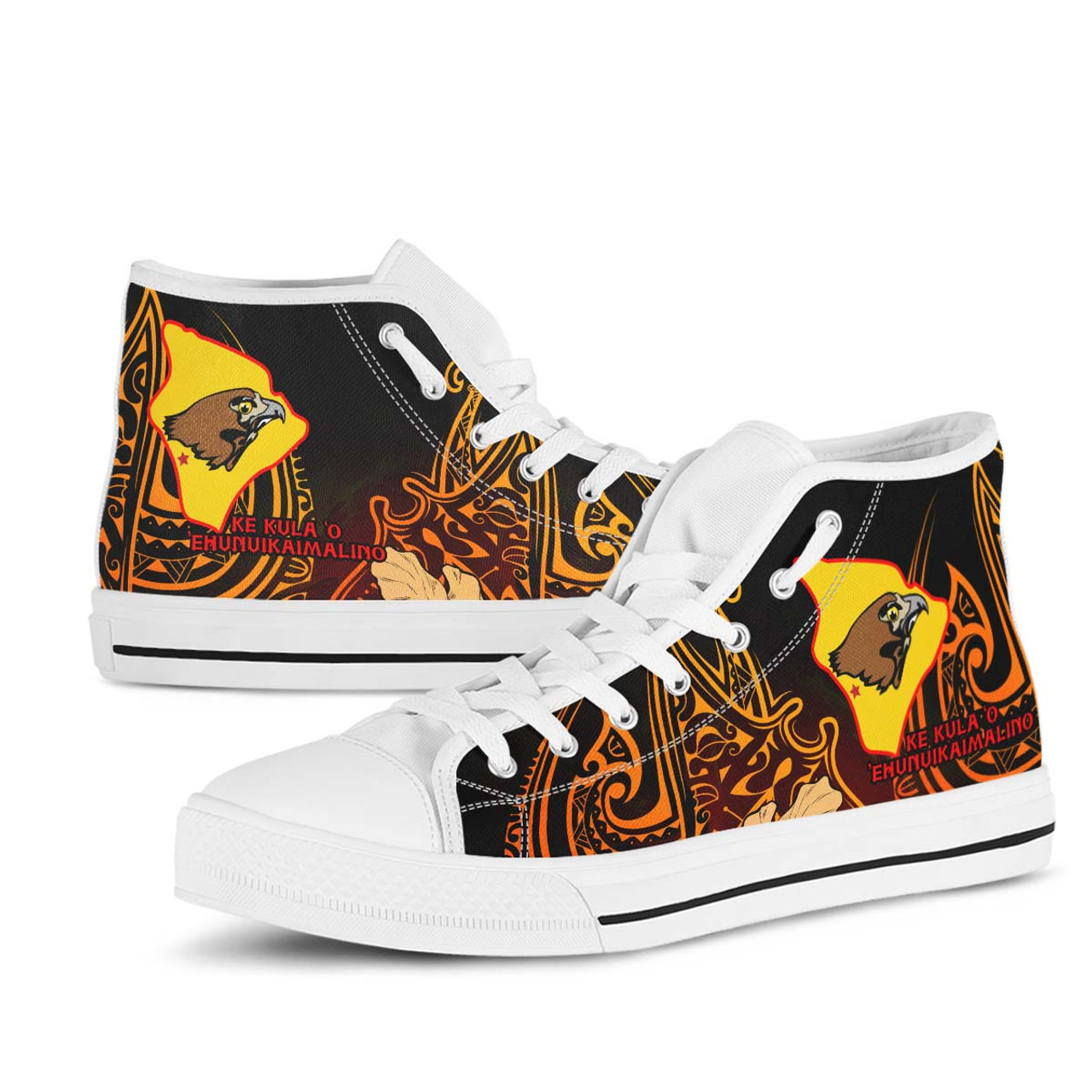 Hawaii High Top Shoes - Ke Kula o Ehunuikaimalino Polynesian Pattern