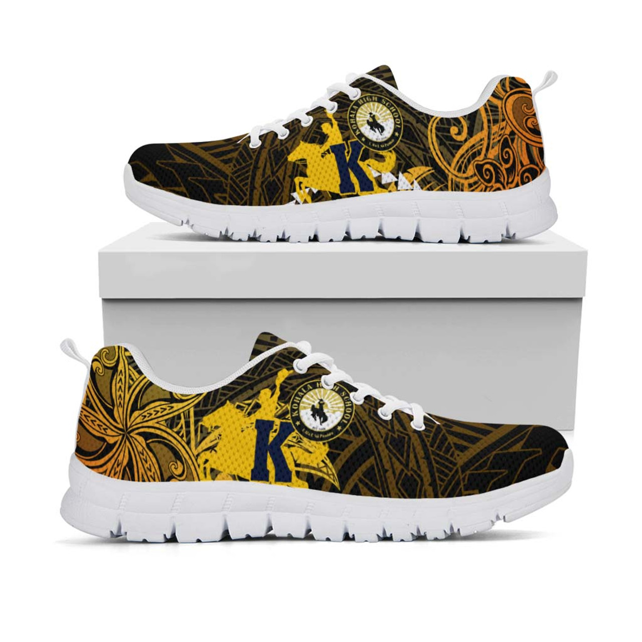 Hawaii Sneakers - Kohala High School Polynesian Tribal Pattern