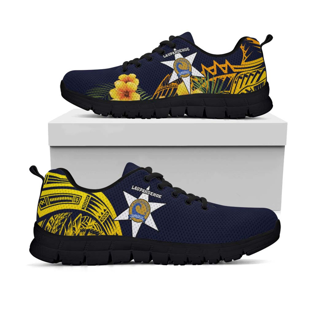 Hawaii Sneakers - Laupï¿½ï¿½hoehoe Community Public Charter School Polynesian Pattern