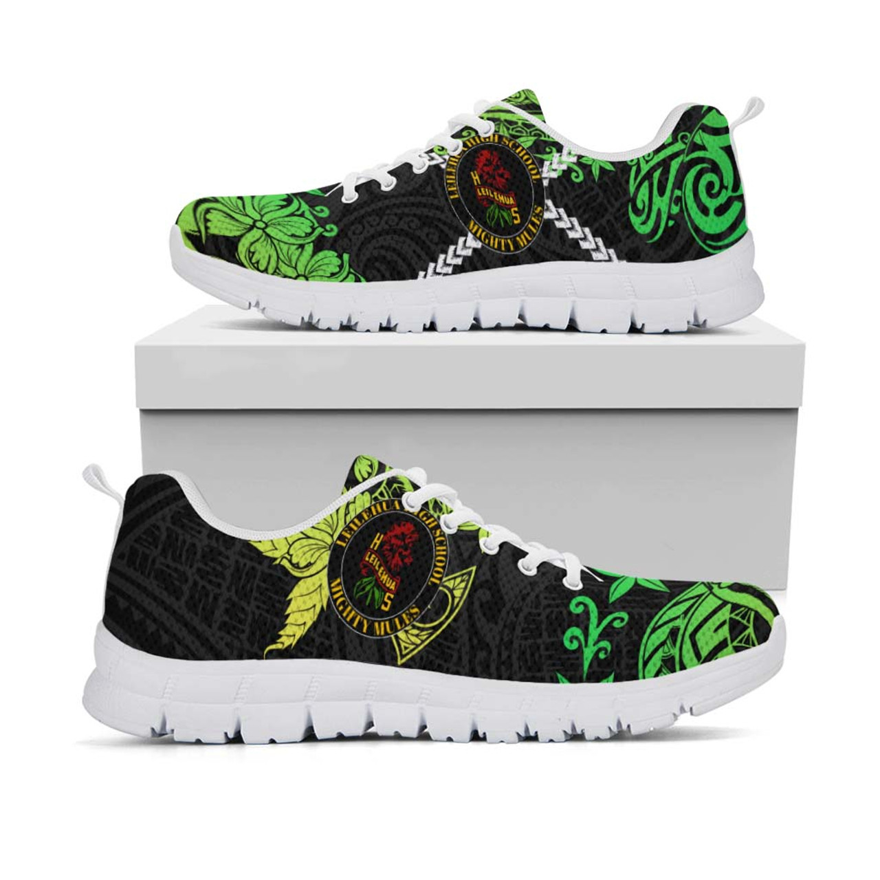 Hawaii Sneakers - Leilehua High School Polynesian Tribal Pattern