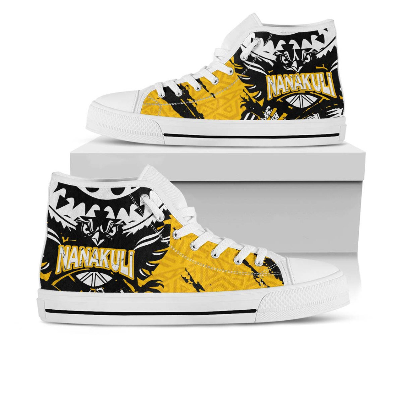 Hawaii High Top Shoes - Nanakuli High School Polynesian Tribal Pattern