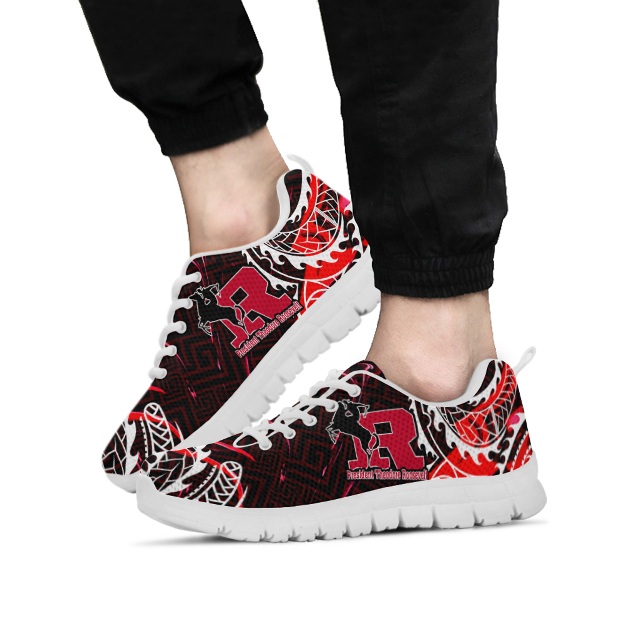 Hawaii Sneakers - President Theodore Roosevelt High School Polynesian Pattern