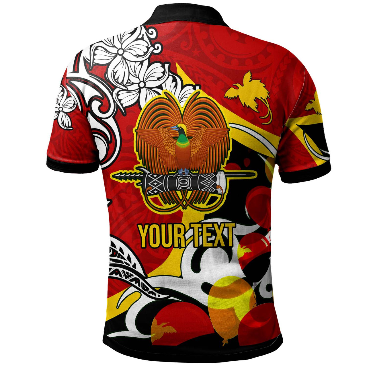 Papua New Guinea Polo Shirt - Custom Coat Of Arms PNG with Polynesian ...