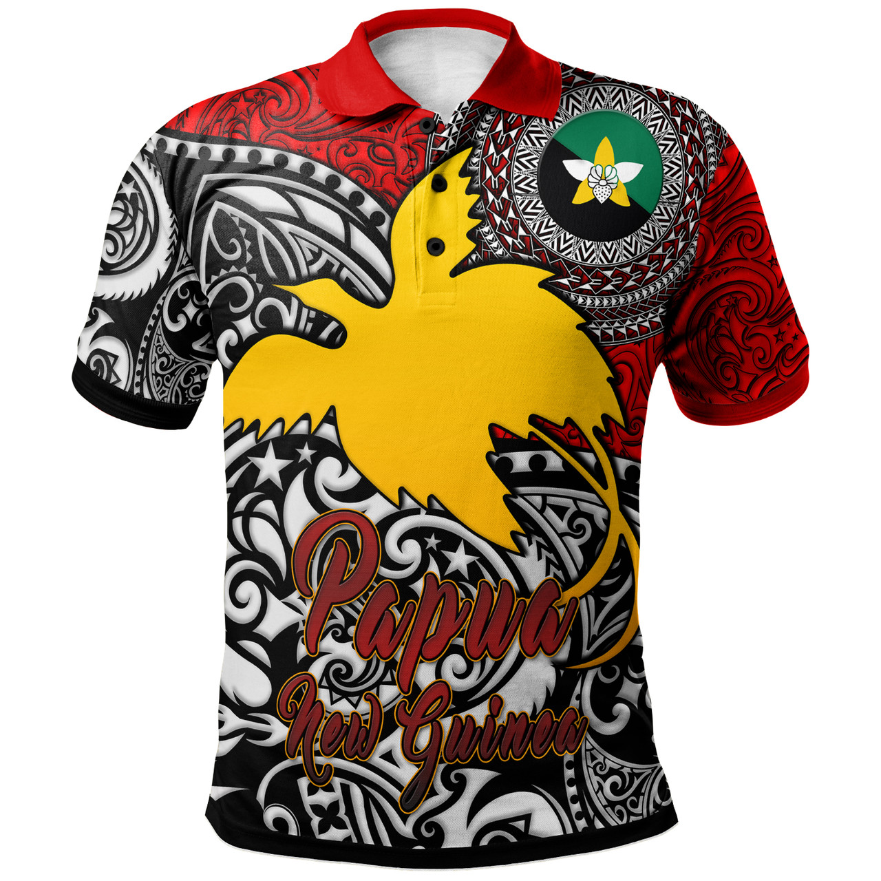 Papua New Guinea Polo Shirt - Custom Enga Of Papua New Guinea With Polynesian Patterns Polo Shirt