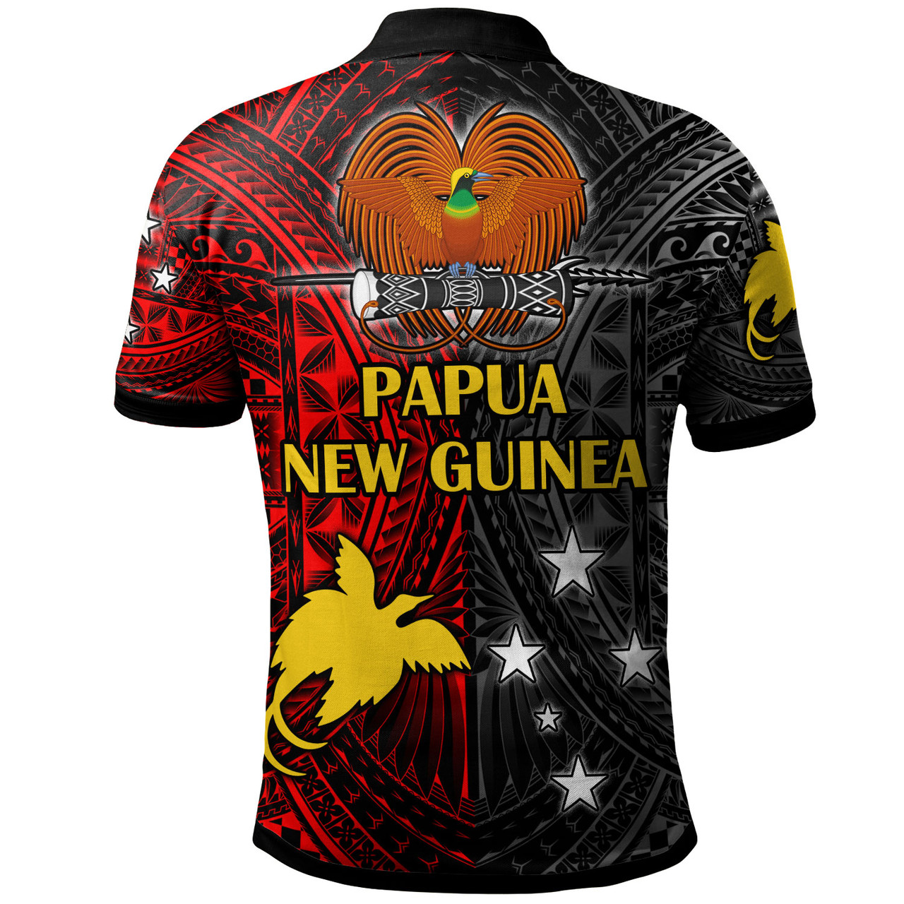 Papua New Guinea Polo Shirt - Custom Seal With Flag Polynesian Pattern Polo Shirt