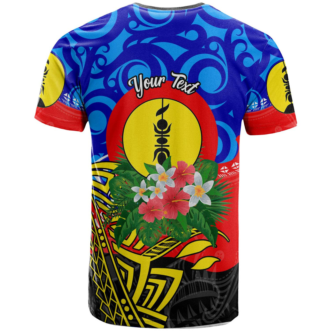 New Caledonia T-shirt - Custom Personalised "Land of Speech, Land of Sharing" with Polynesian T-shirt
