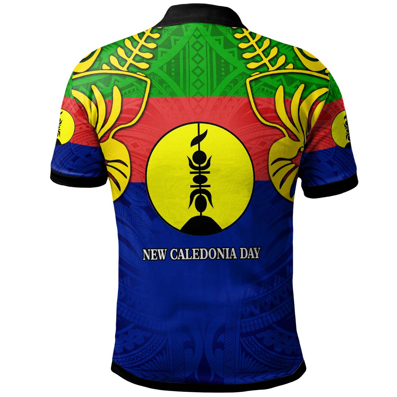 New Caledonia Polo Shirt - Custom Personalised Coat of Arms Ripping with Polynesian Polo Shirt