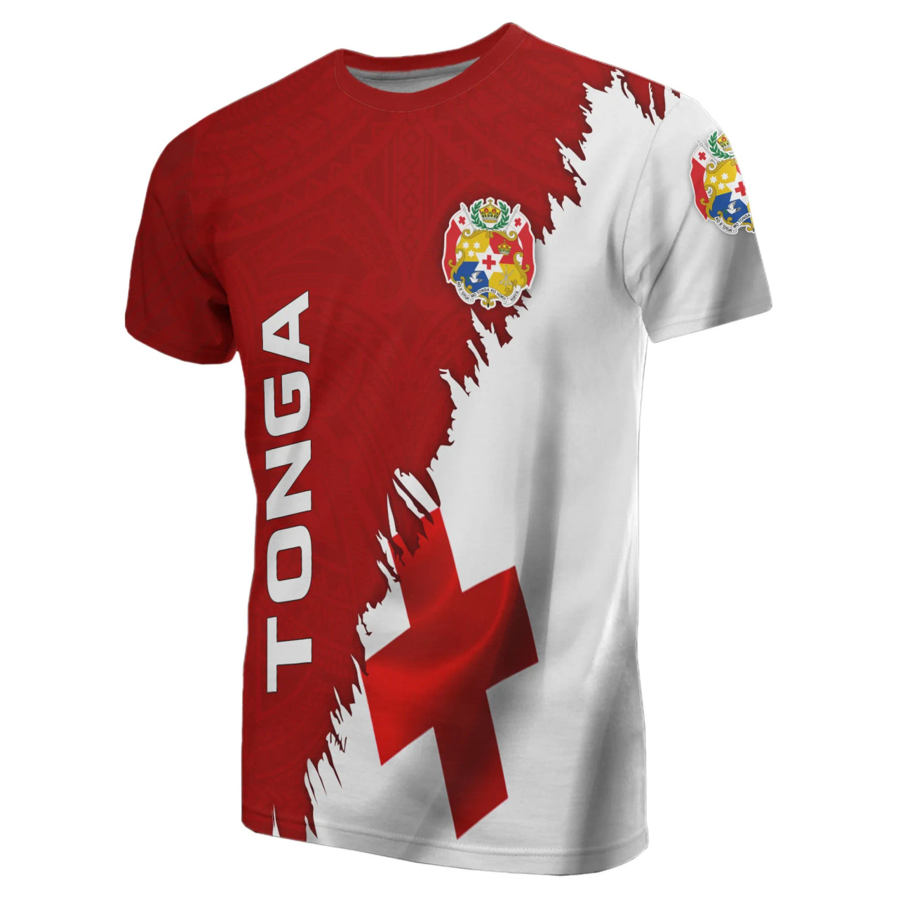 Tonga All Over T-Shirt - Tonga Flag Coat Of Arms Wrap Style 1