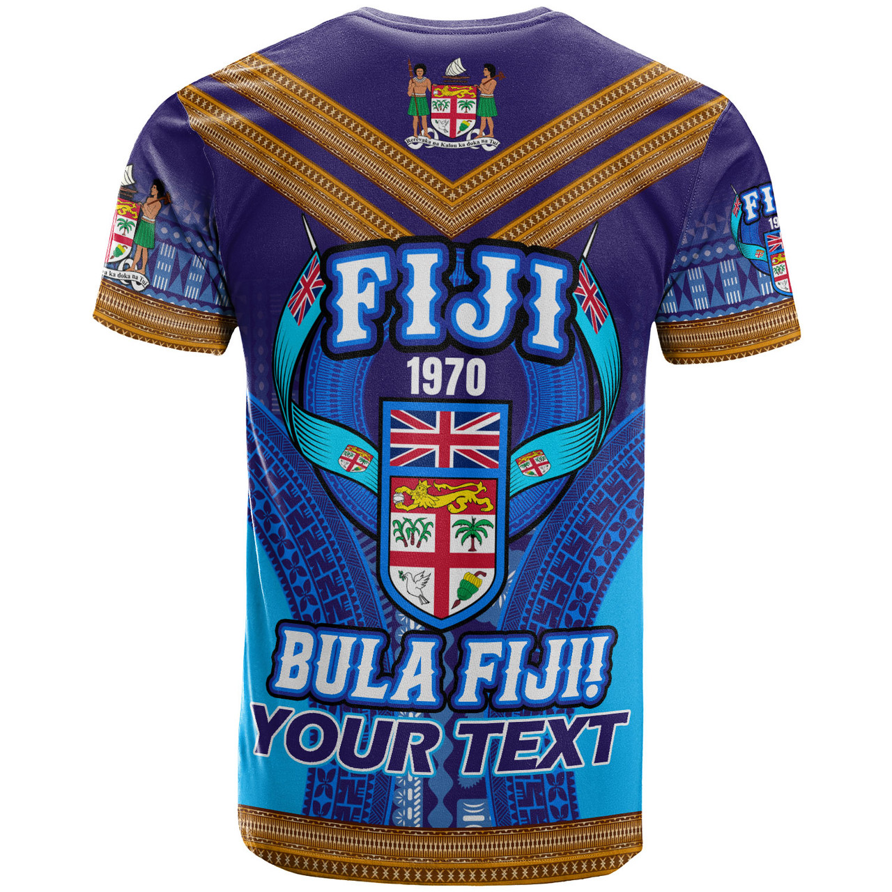 Fiji Day T-Shirt - Custom BULA FIJI Tapa Patterns T-Shirt