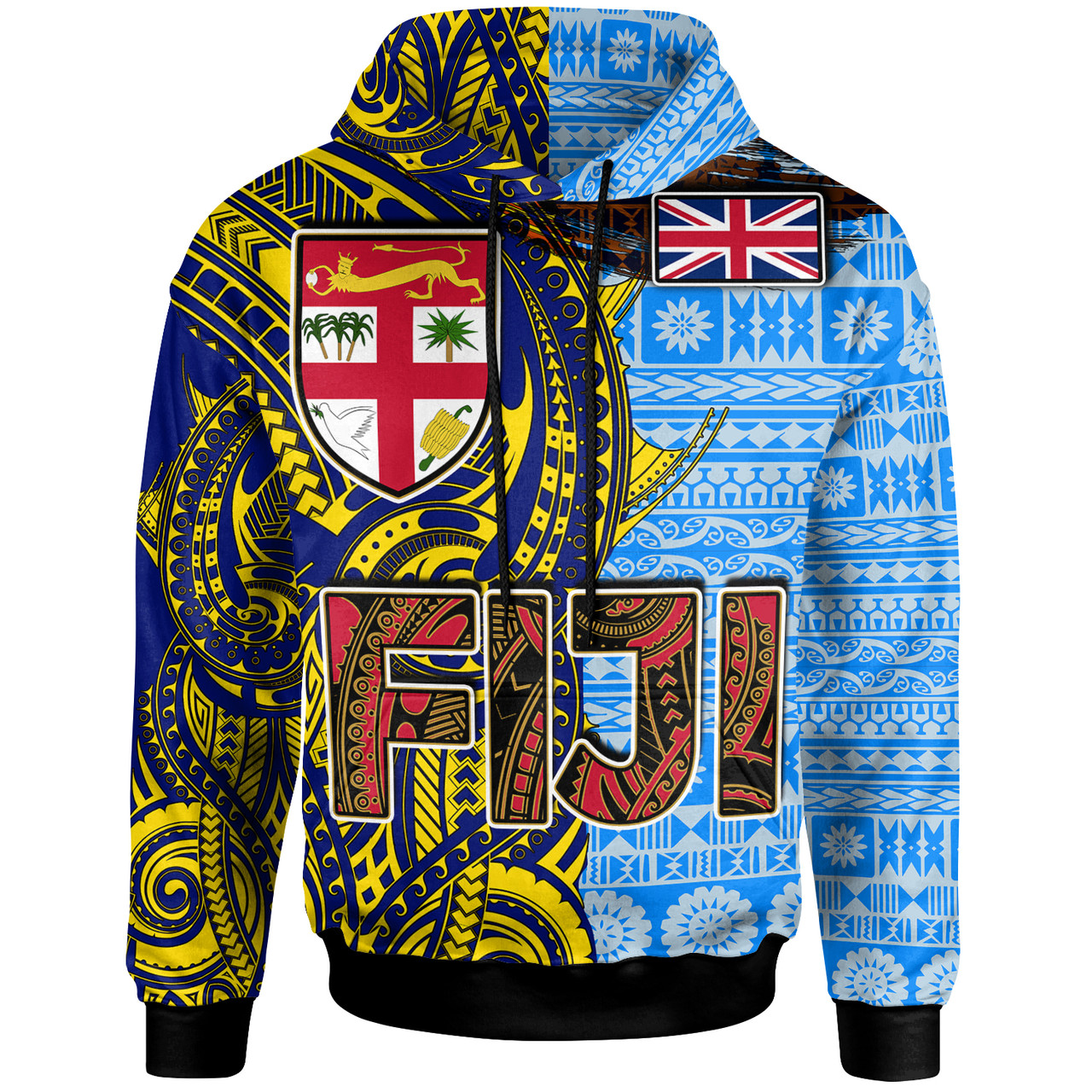 Fiji Polynesian Hoodie - Custom Flag Fiji Independence Day with Tapa Polynesian Hoodie