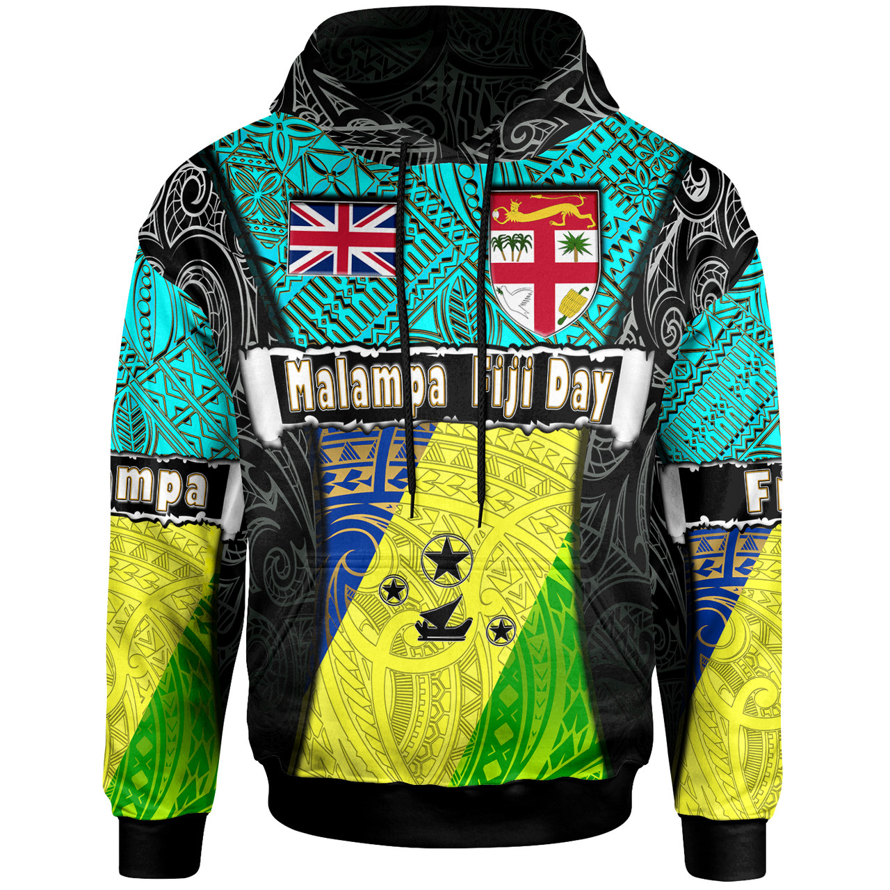 Malampa Fiji Polynesian Hoodie - Custom Flag Malampa Fiji Day with Tapa Polynesian Hoodie