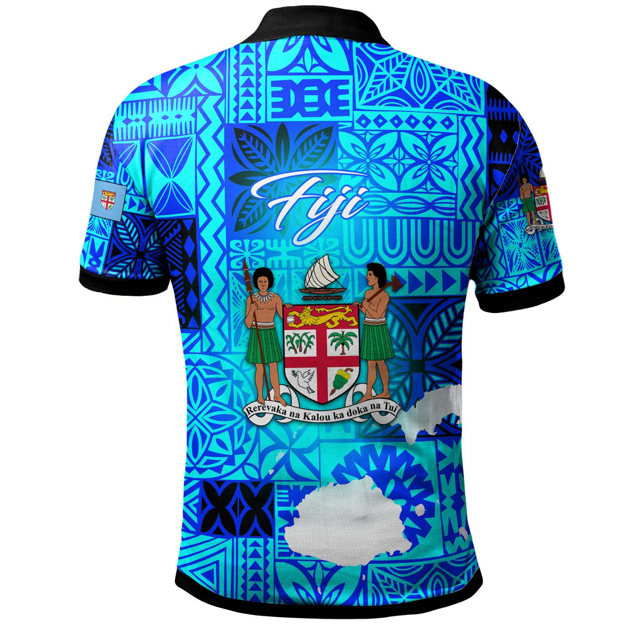 Fiji Polynesian Polo Shirt - Custom Fiji Independence Day with Tapa Patterns and Fiji Map Polo Shirt