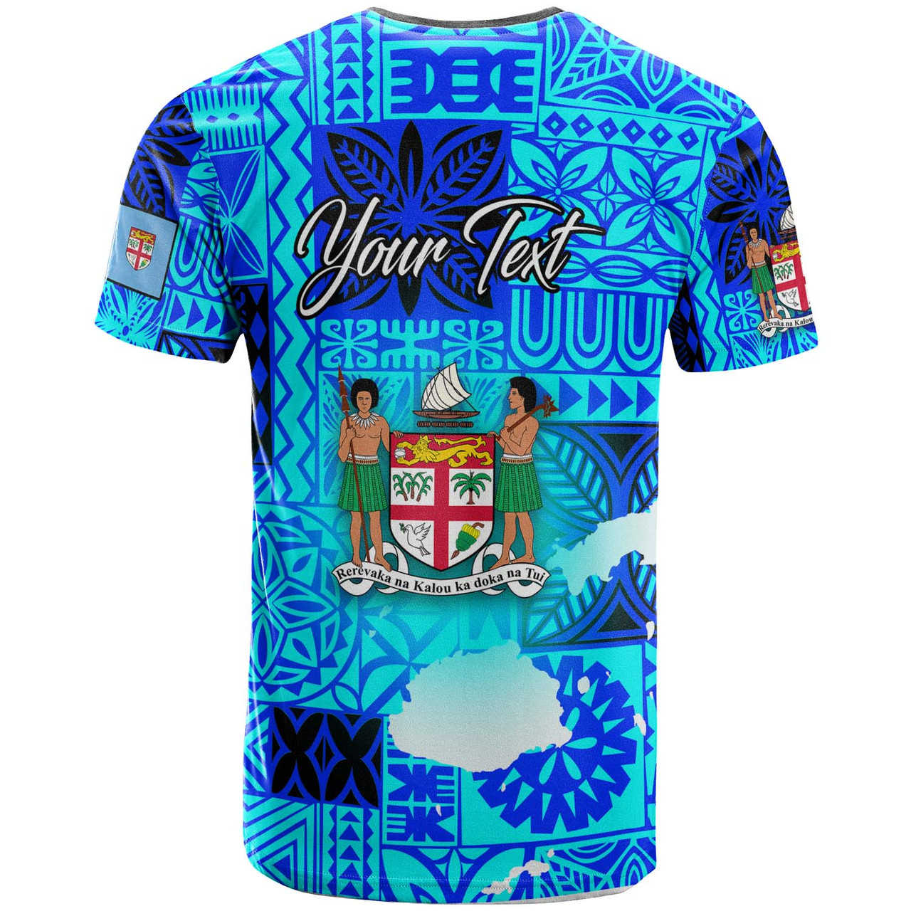 Fiji Polynesian T-shirt - Custom Fiji Independence Day with Tapa Patterns and Fiji Map T-shirt