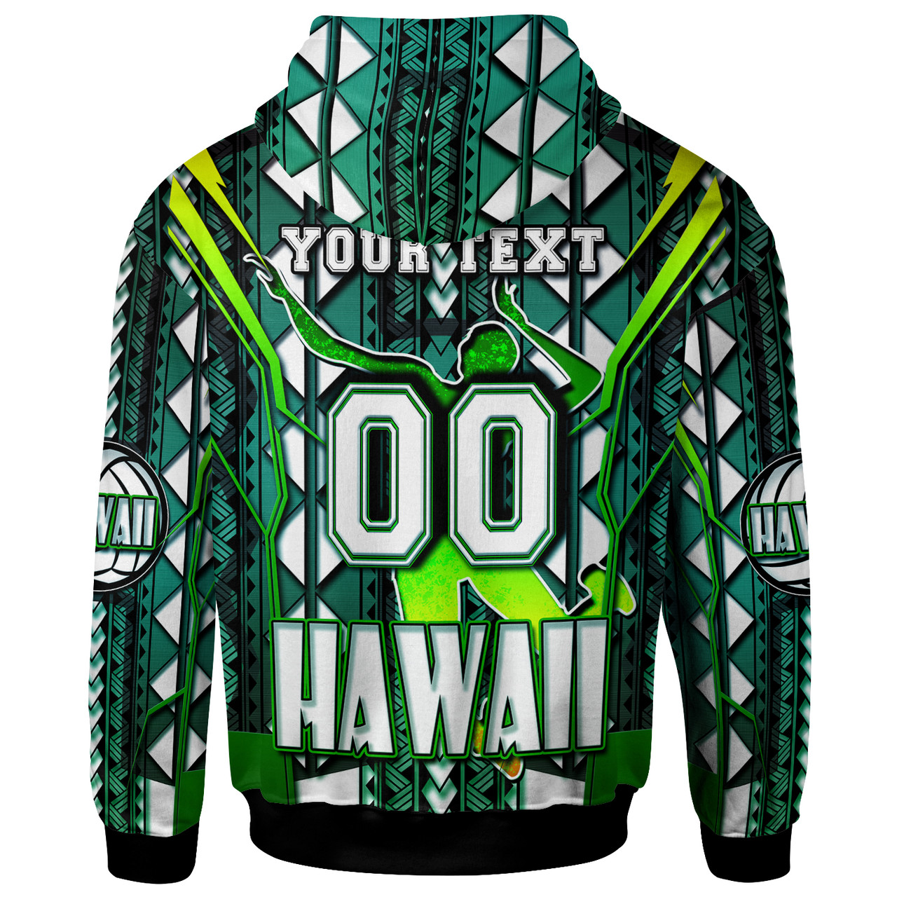 Hawaii Volleyball Hoodie - Custom Hawaii Volleyball Team With Polynesian Patterns Custom Name And Number Hoodie